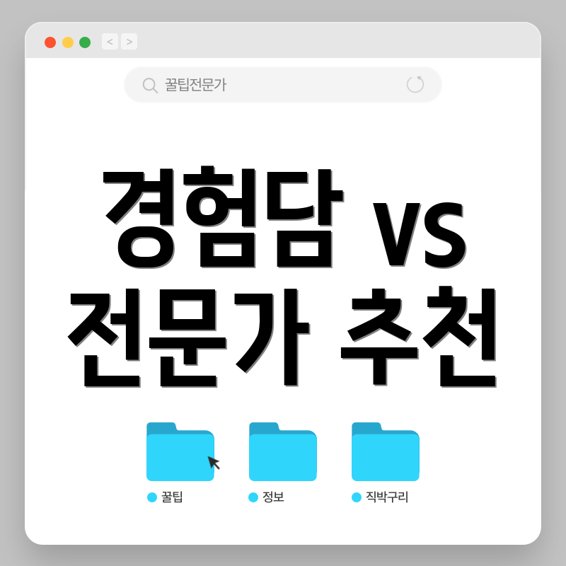 경험담 vs 전문가 추천