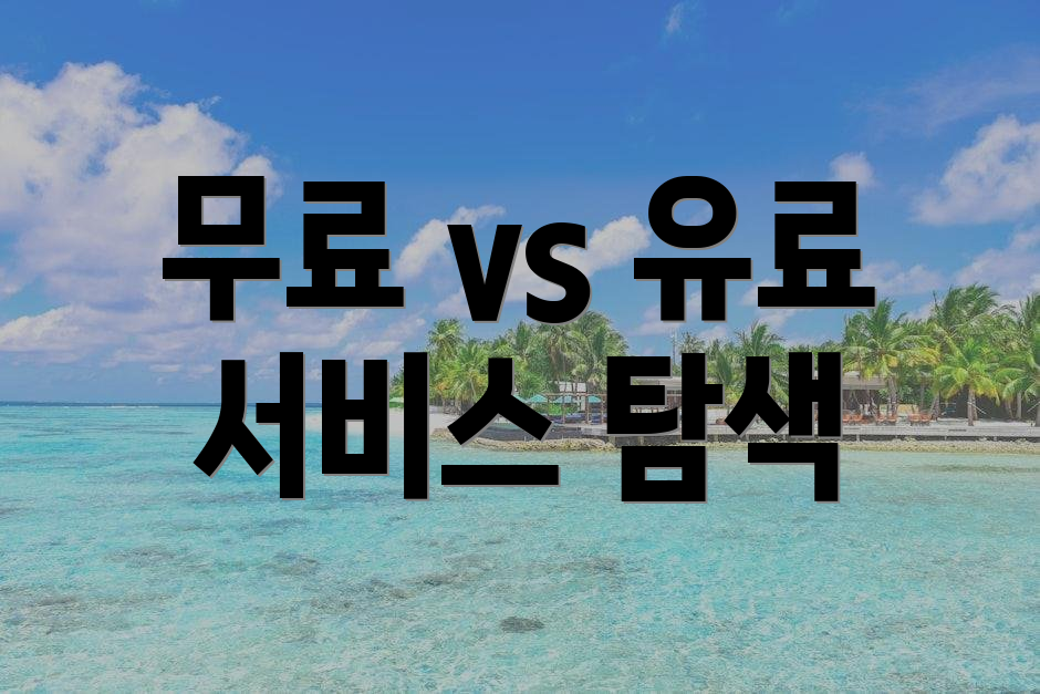 무료 vs 유료 서비스 탐색
