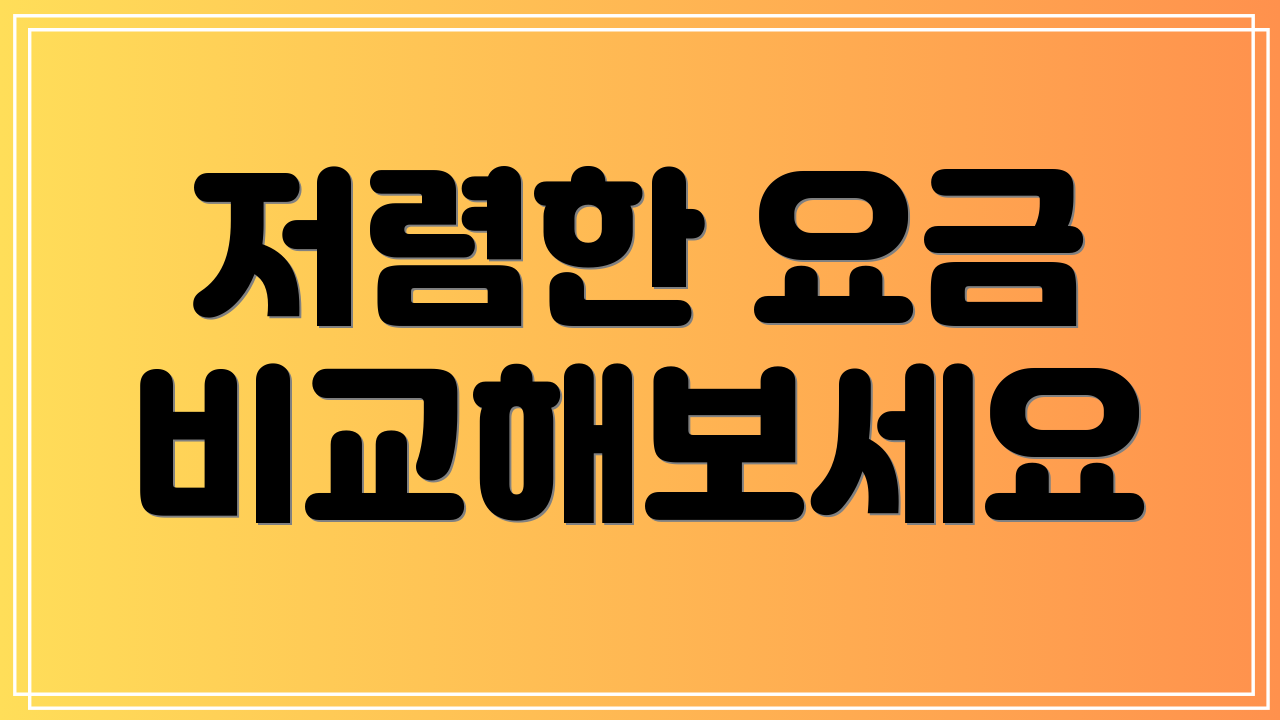 저렴한 요금 비교해보세요