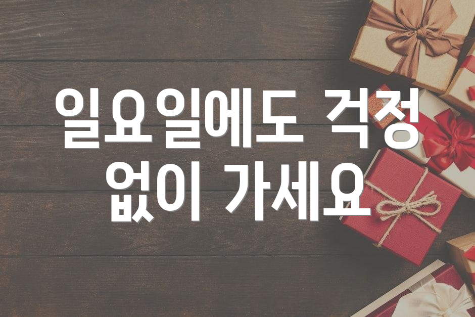 일요일에도 걱정 없이 가세요