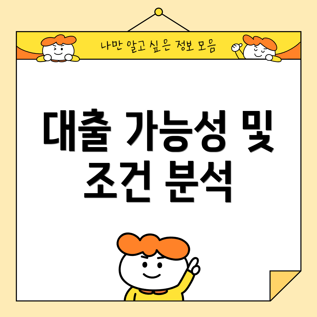대출 가능성 및 조건 분석