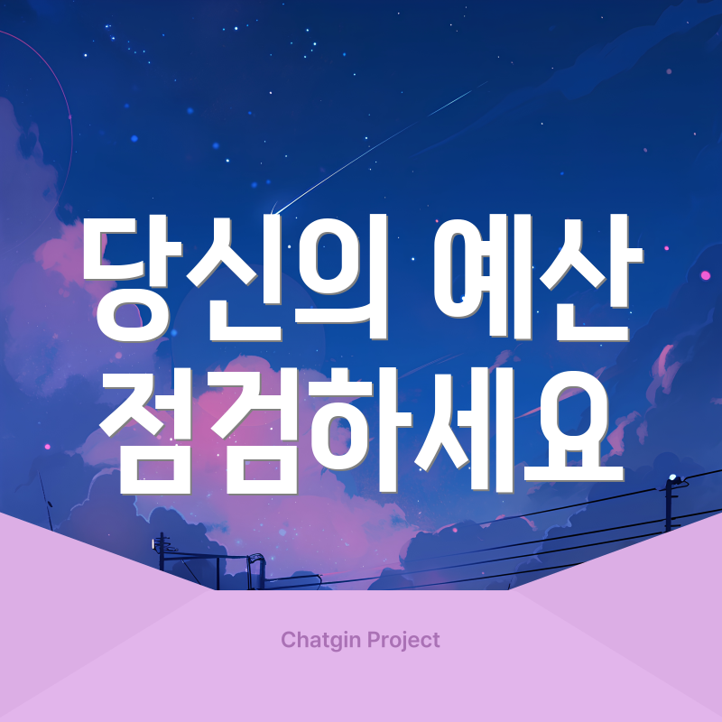 당신의 예산 점검하세요