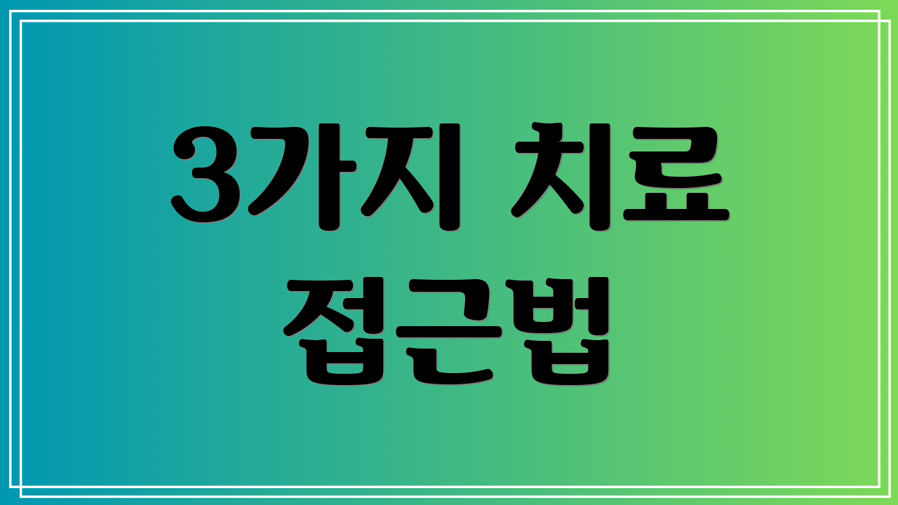 3가지 치료 접근법
