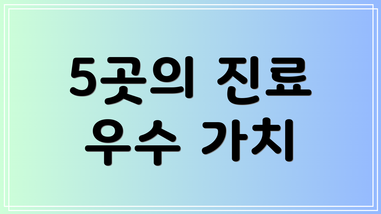 5곳의 진료 우수 가치