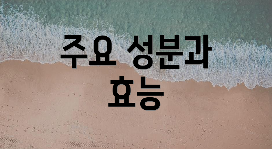 주요 성분과 효능