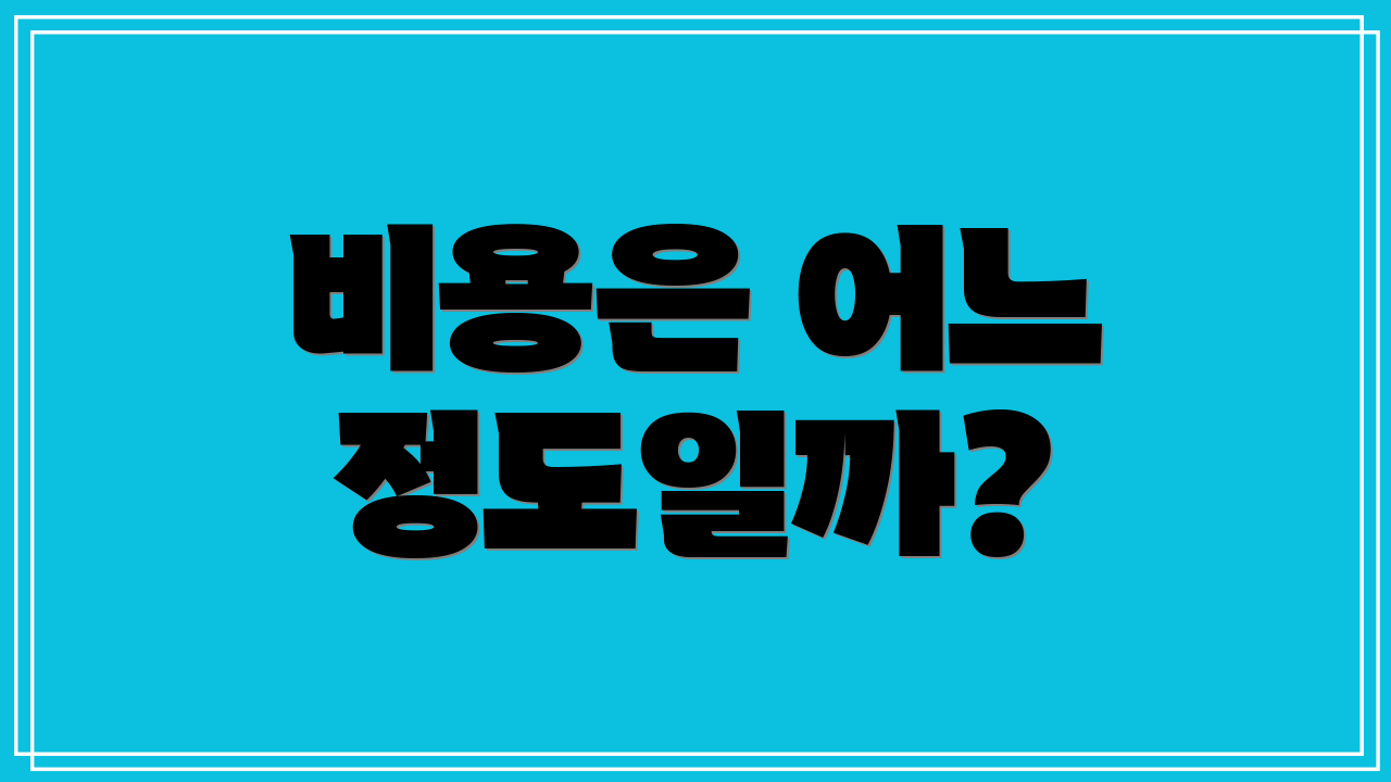 비용은 어느 정도일까?