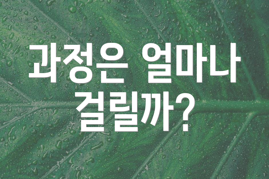 과정은 얼마나 걸릴까?