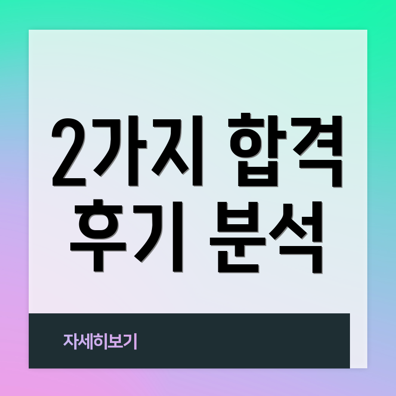 2가지 합격 후기 분석
