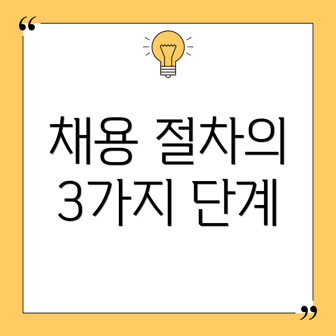 채용 절차의 3가지 단계