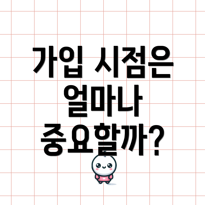 가입 시점은 얼마나 중요할까?