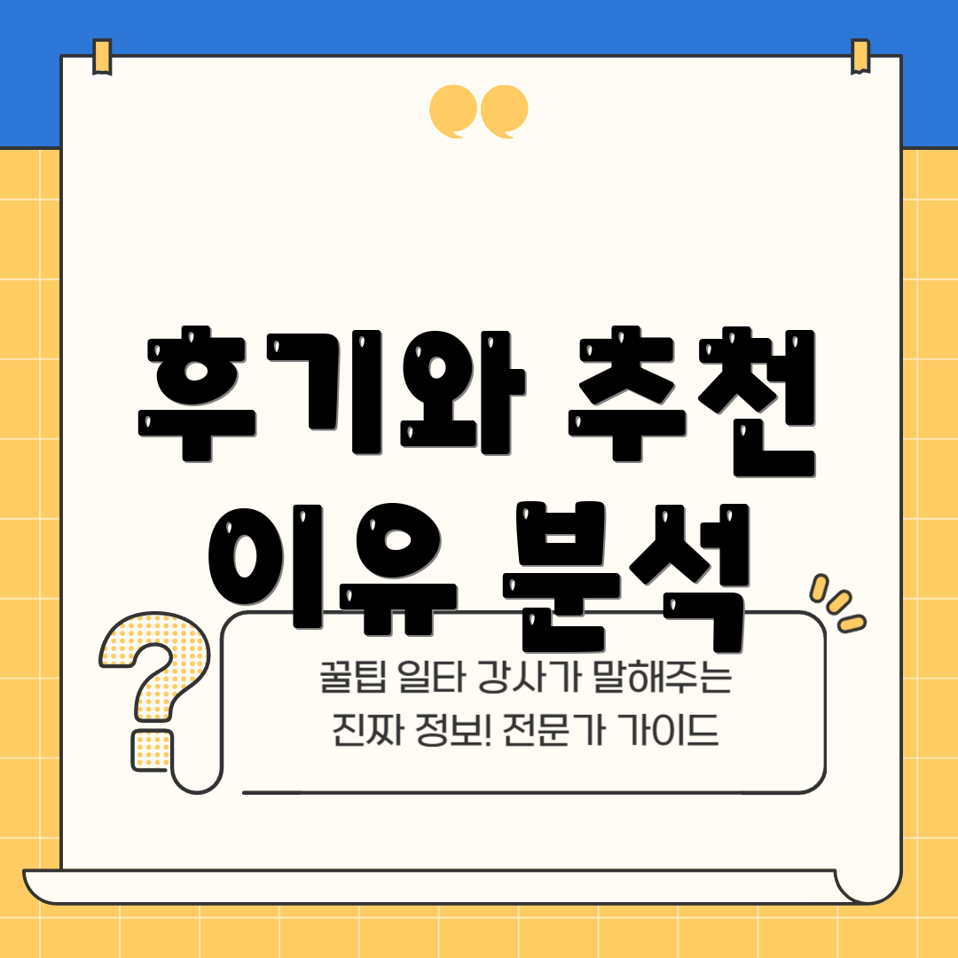 후기와 추천 이유 분석