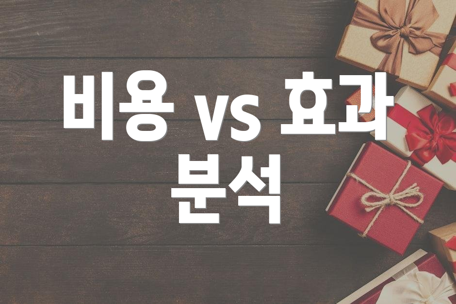 비용 vs 효과 분석