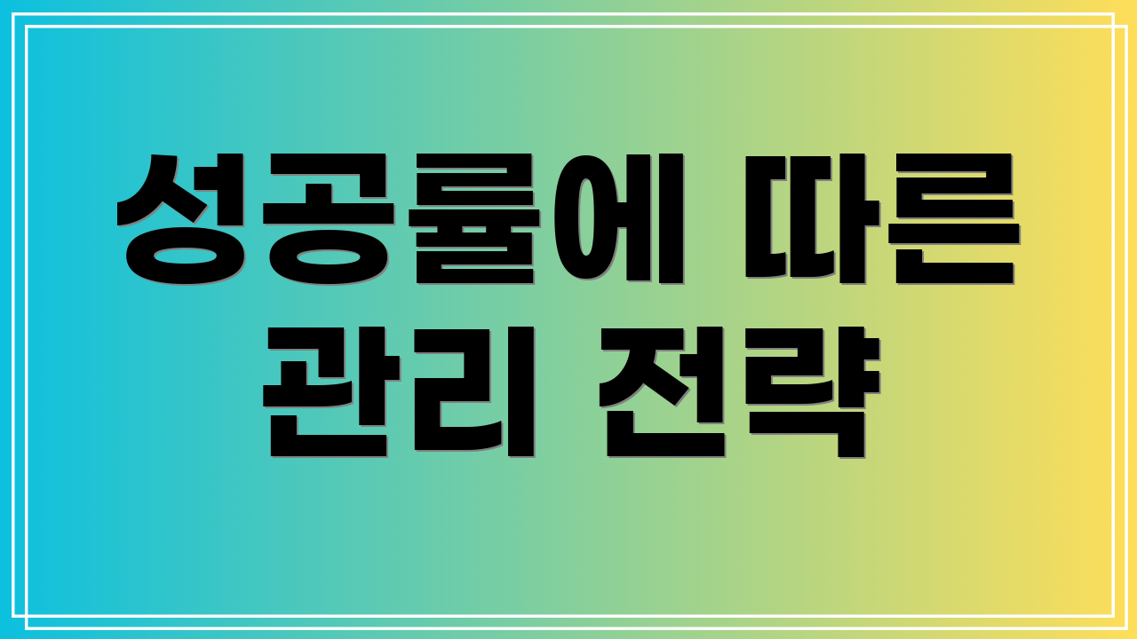 성공률에 따른 관리 전략