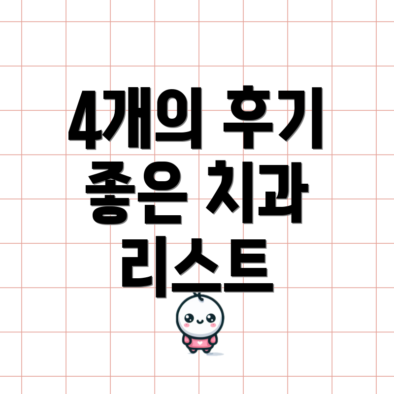 4개의 후기 좋은 치과 리스트