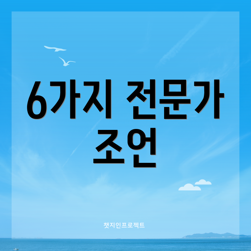 6가지 전문가 조언