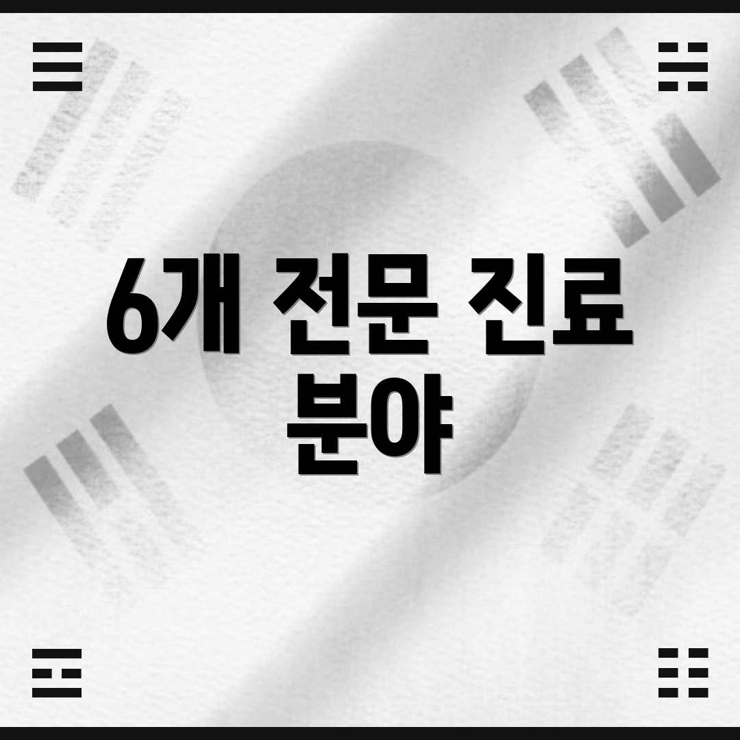 6개 전문 진료 분야