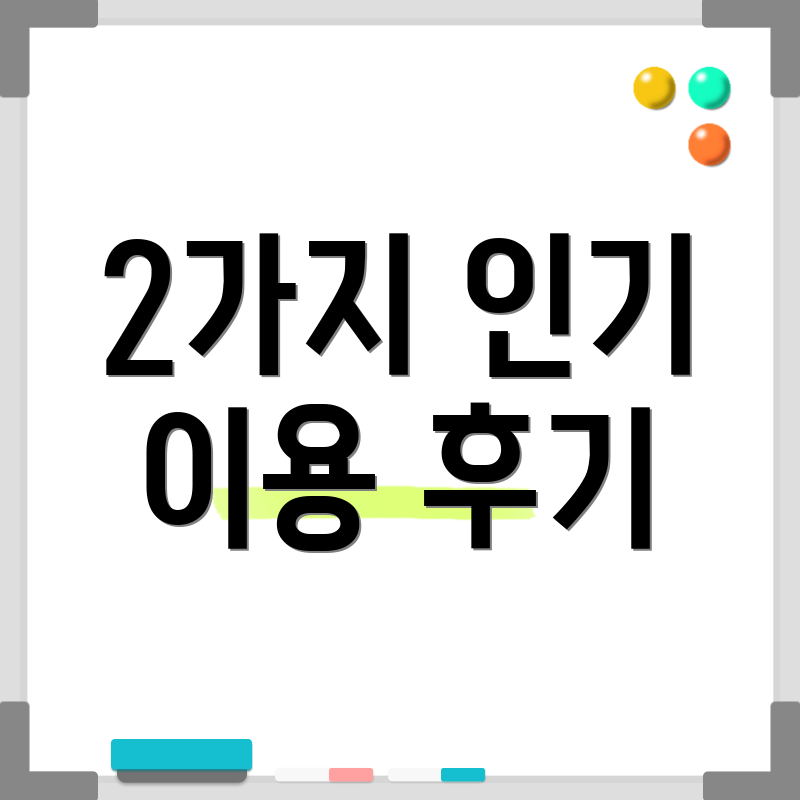 2가지 인기 이용 후기