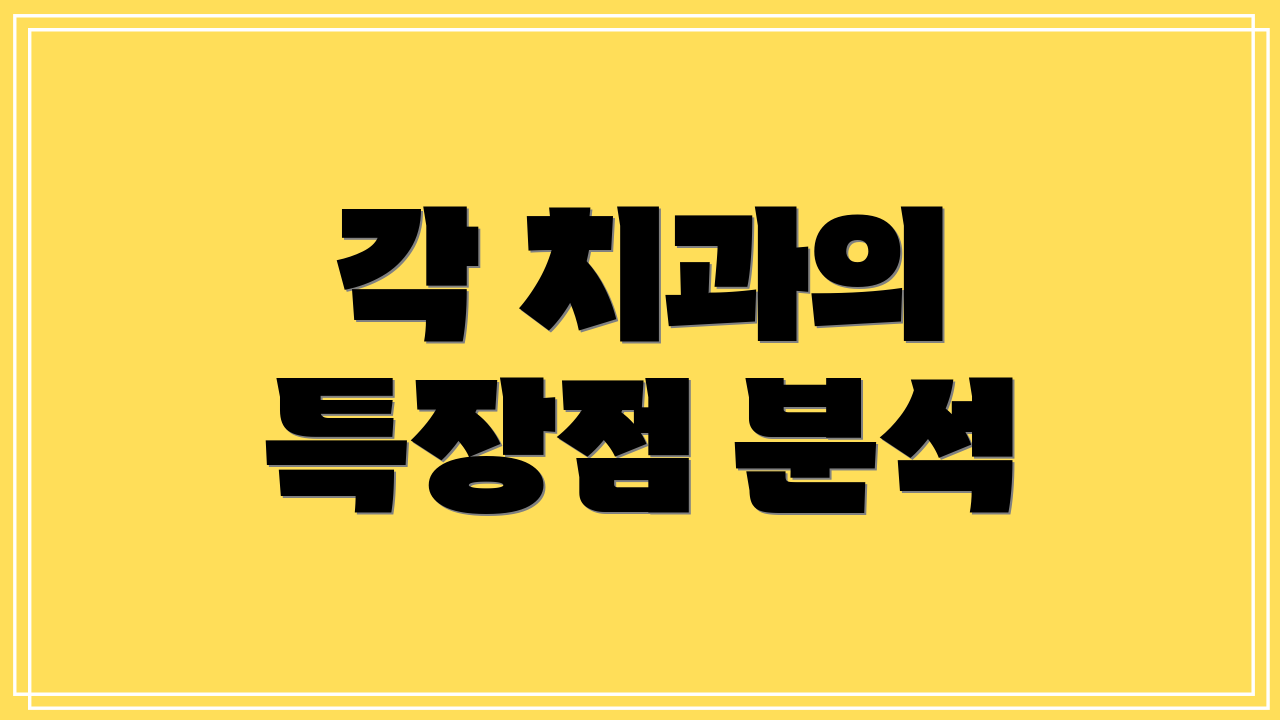 각 치과의 특장점 분석