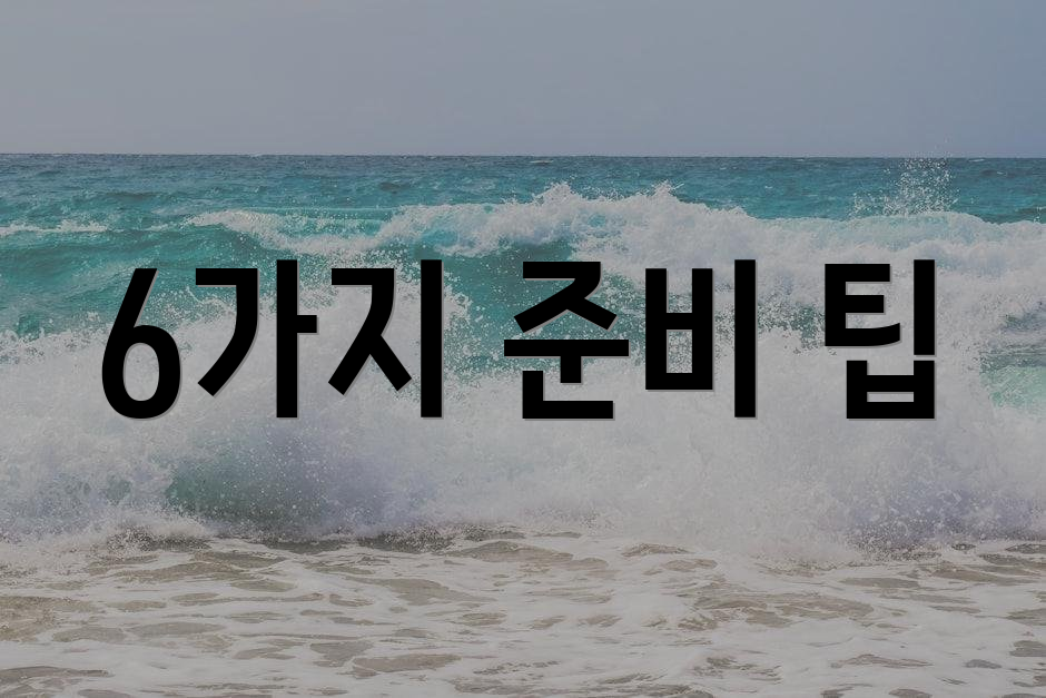 6가지 준비 팁