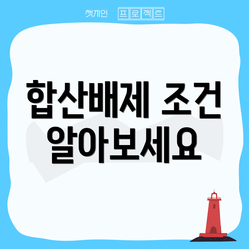 합산배제 조건 알아보세요