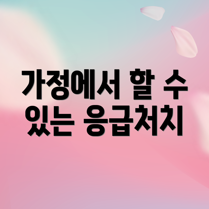 가정에서 할 수 있는 응급처치