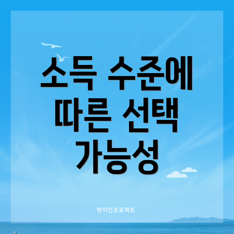 소득 수준에 따른 선택 가능성