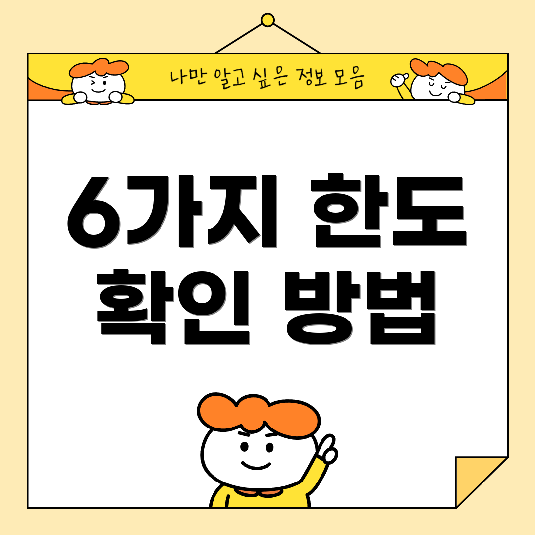 6가지 한도 확인 방법