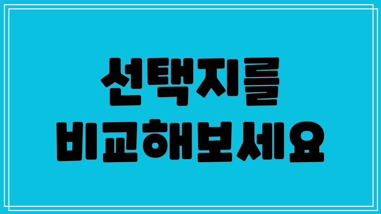 선택지를 비교해보세요
