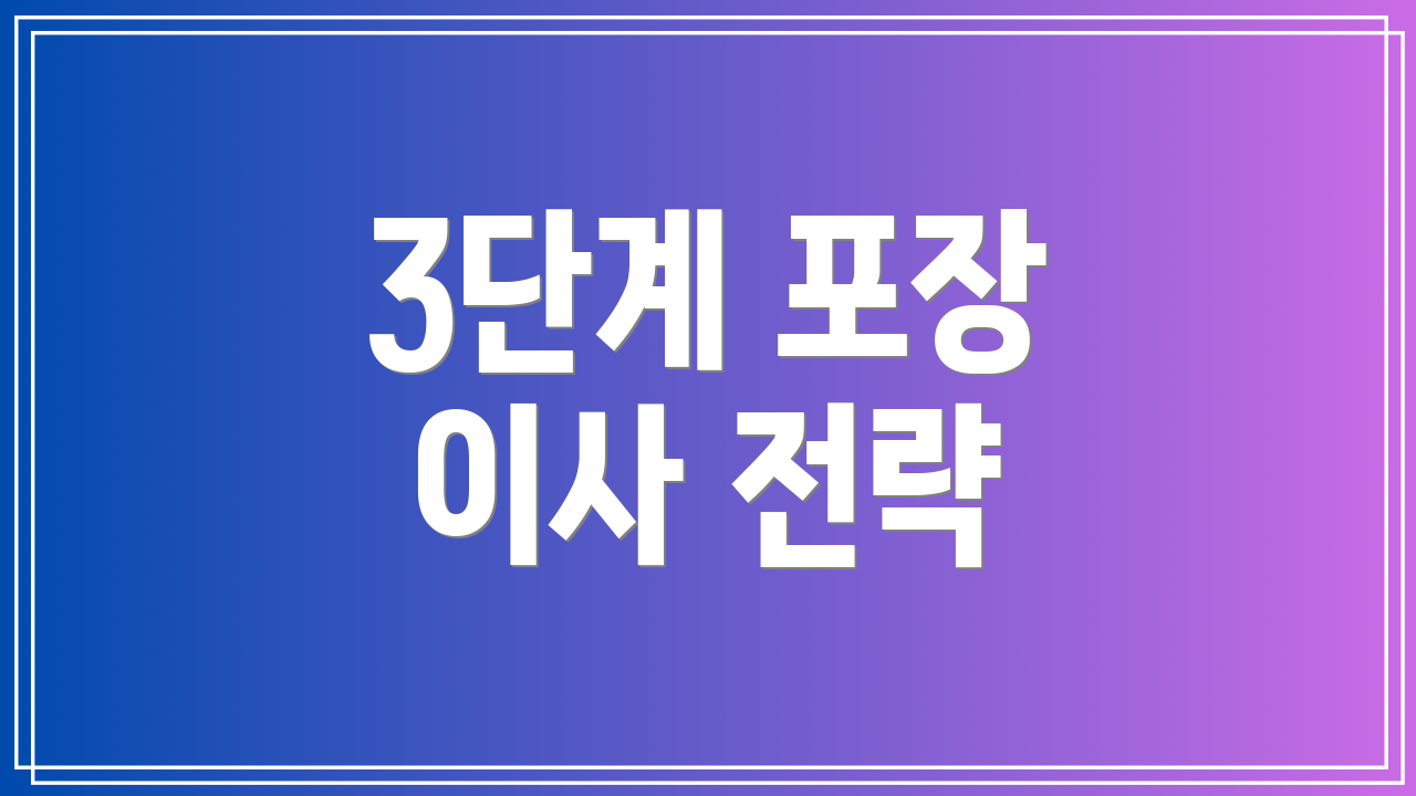 3단계 포장 이사 전략