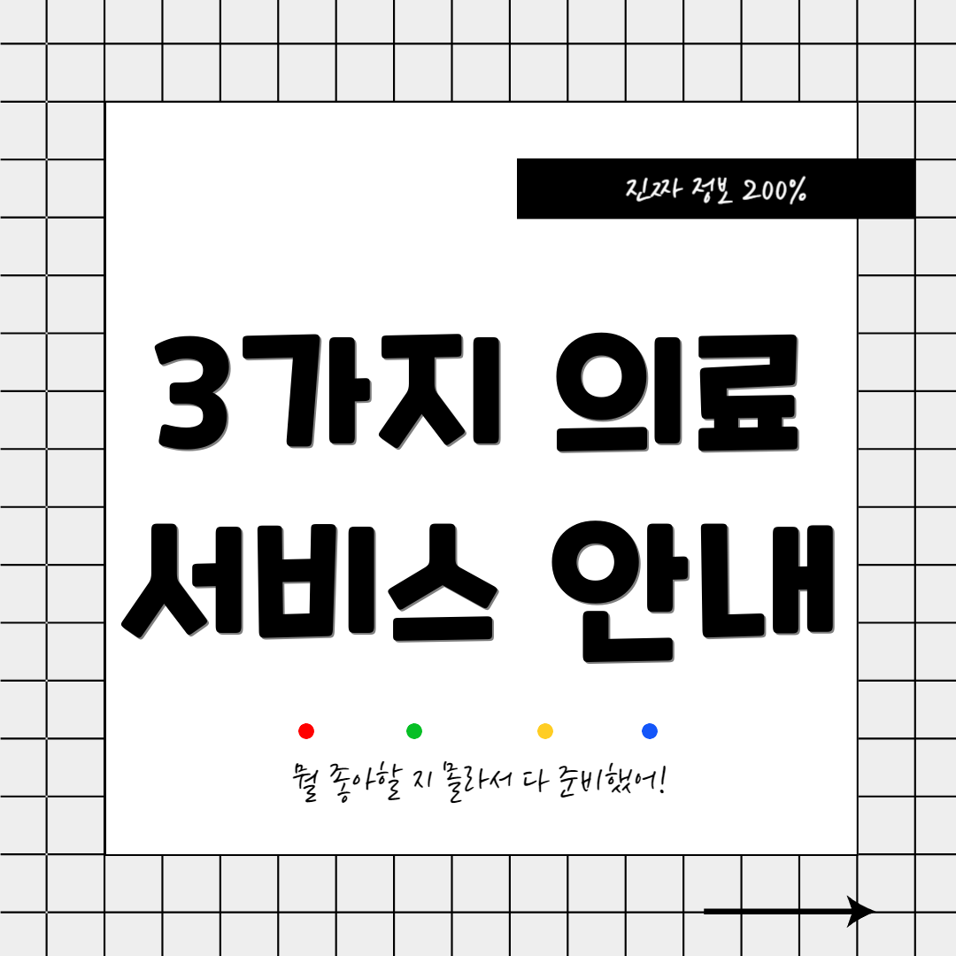 3가지 의료 서비스 안내