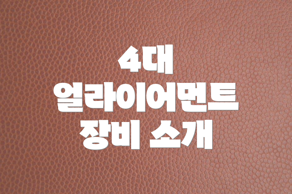 4대 얼라이어먼트 장비 소개