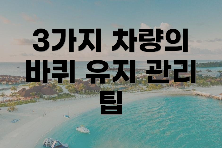 3가지 차량의 바퀴 유지 관리 팁