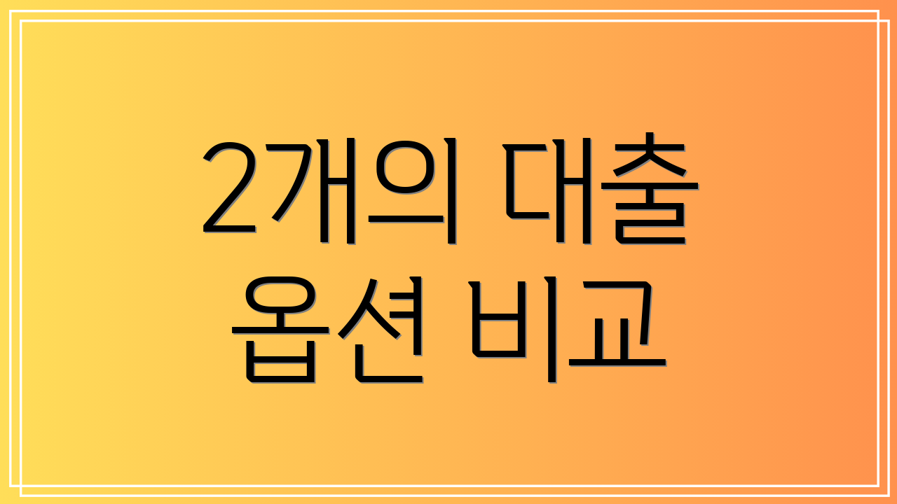 2개의 대출 옵션 비교