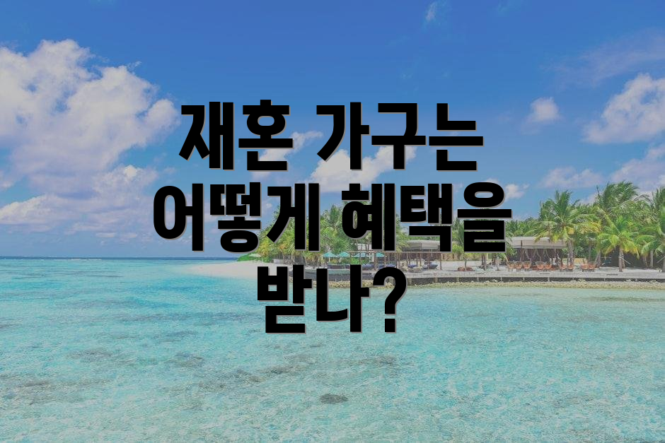 재혼 가구는 어떻게 혜택을 받나?