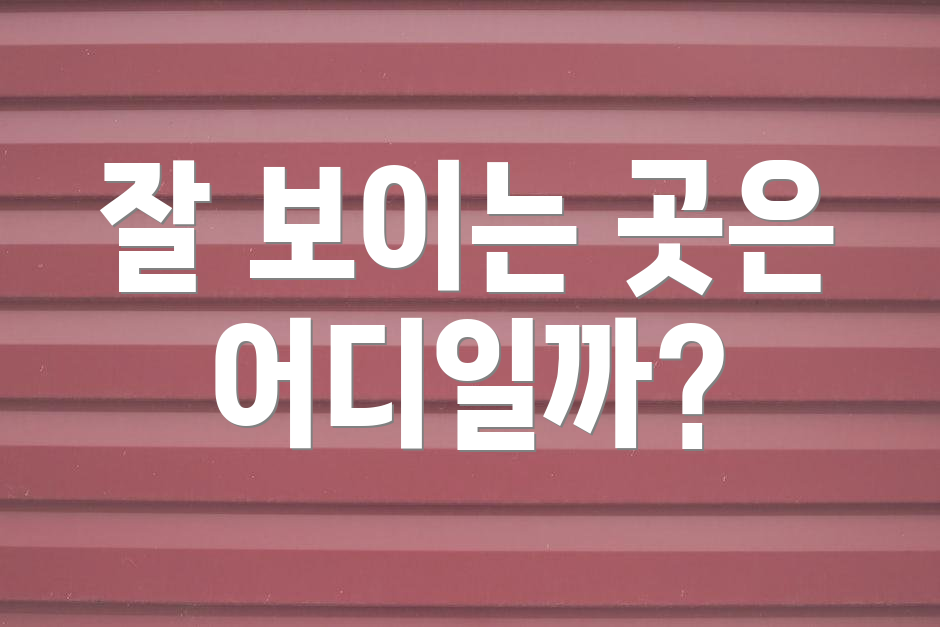 잘 보이는 곳은 어디일까?