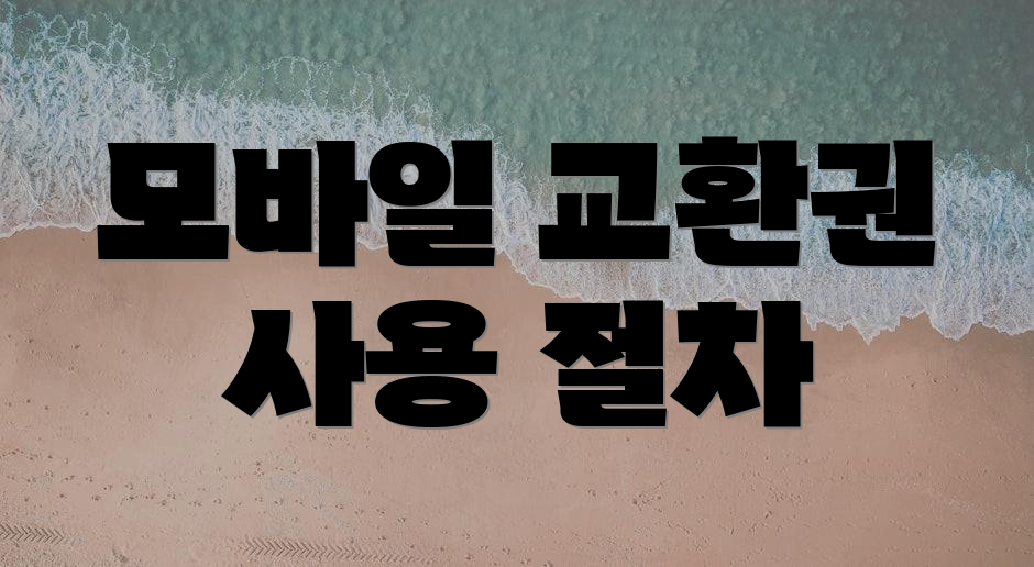 모바일 교환권 사용 절차