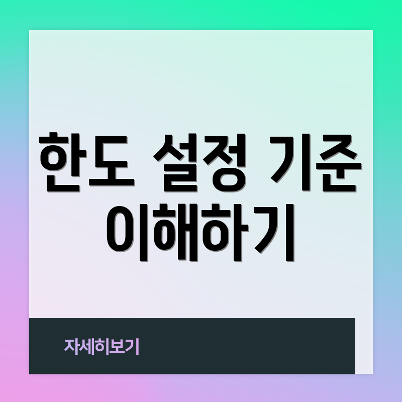 한도 설정 기준 이해하기