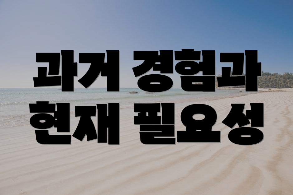 과거 경험과 현재 필요성