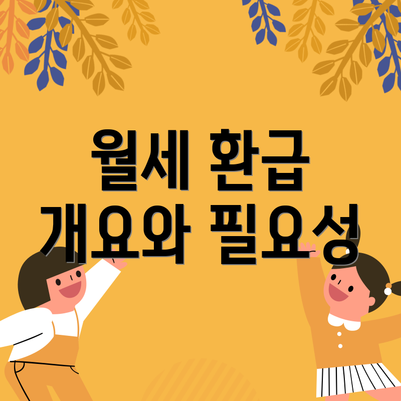 월세 환급 개요와 필요성