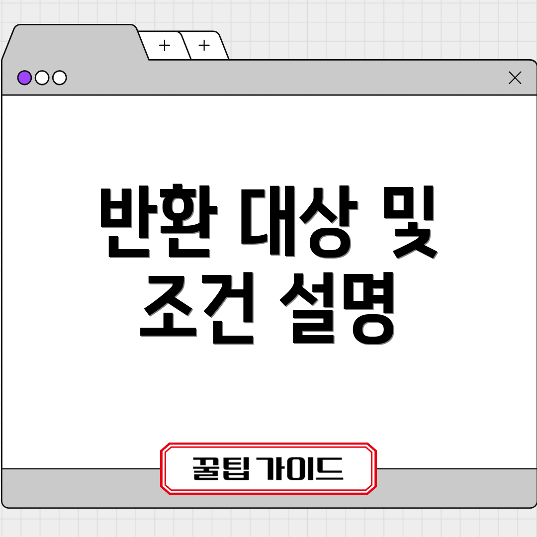 반환 대상 및 조건 설명