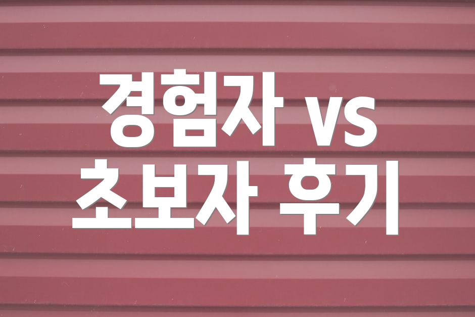 경험자 vs 초보자 후기
