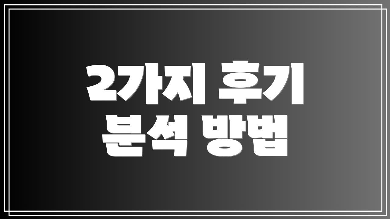 2가지 후기 분석 방법