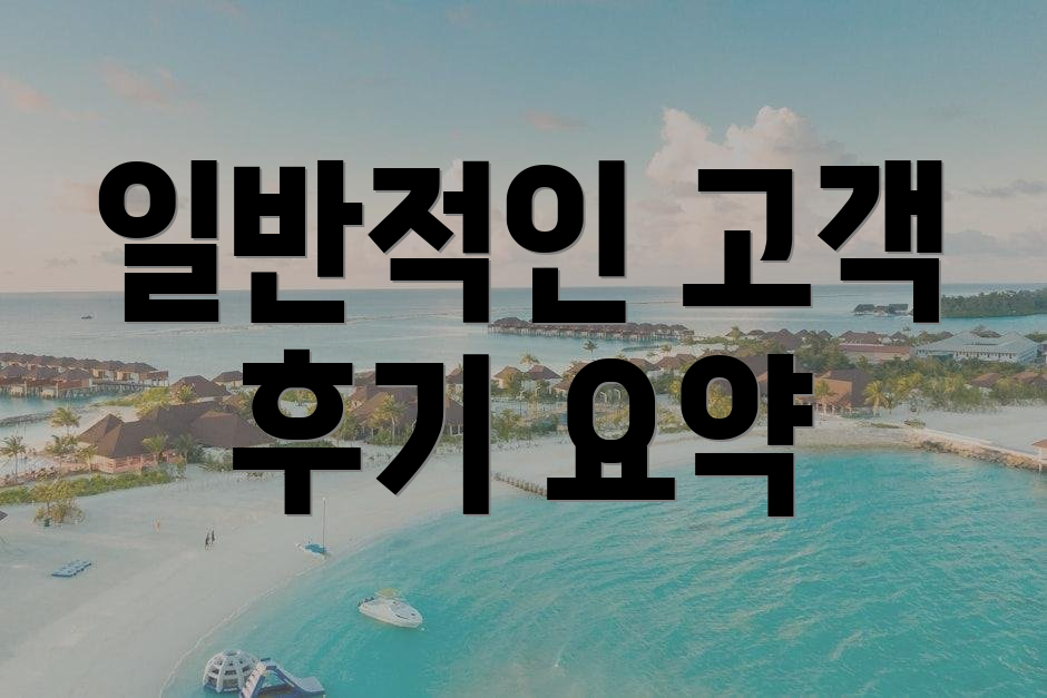 일반적인 고객 후기 요약