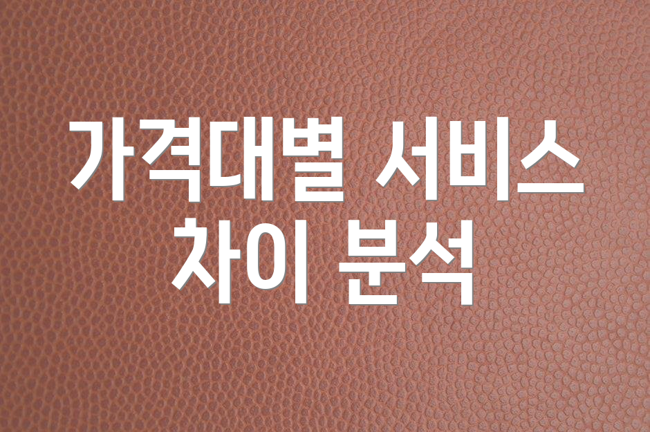 가격대별 서비스 차이 분석