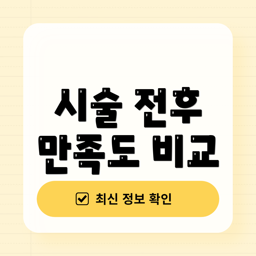 시술 전후 만족도 비교