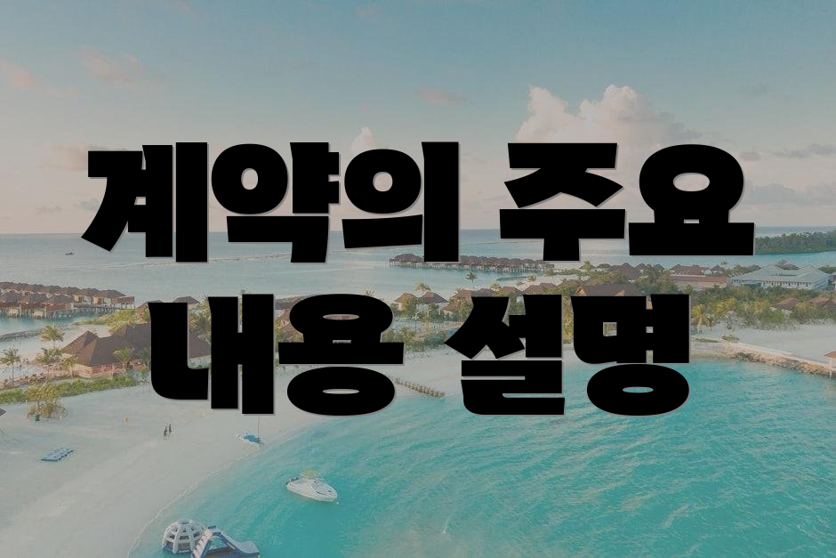 계약의 주요 내용 설명