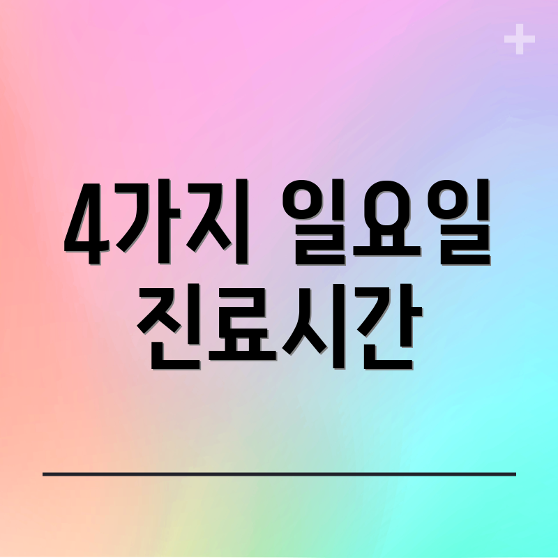 4가지 일요일 진료시간